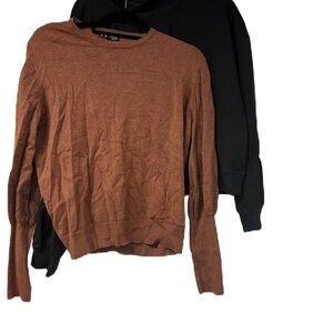 Binji Women’s XL Sparkle Brown and Black Crewneck Sweaters Bundle
